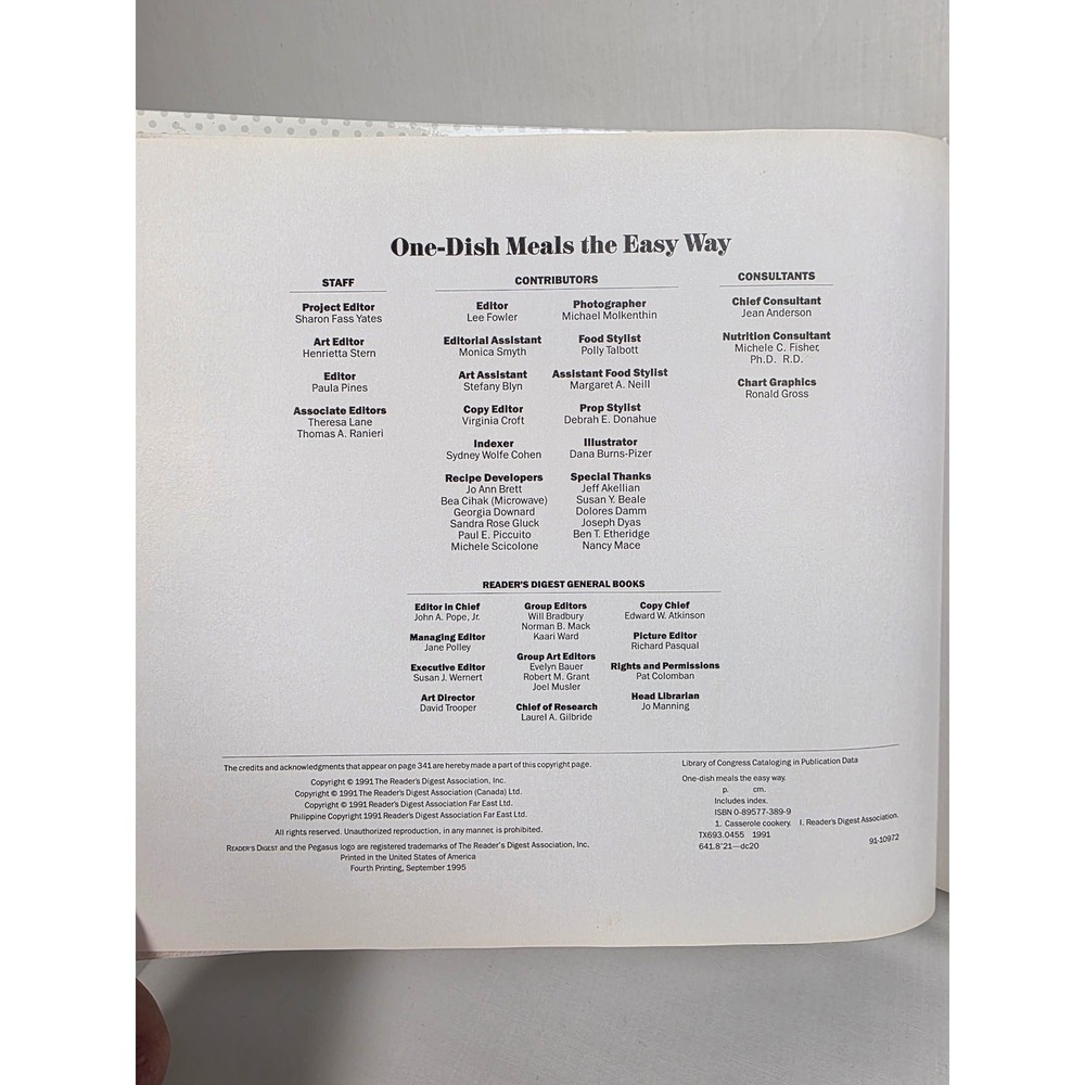 Readers Digest One Dish Meals The Easy Way Cookbook Recipes‎ Hardcover VTG 1991 - Picture 12 of 13